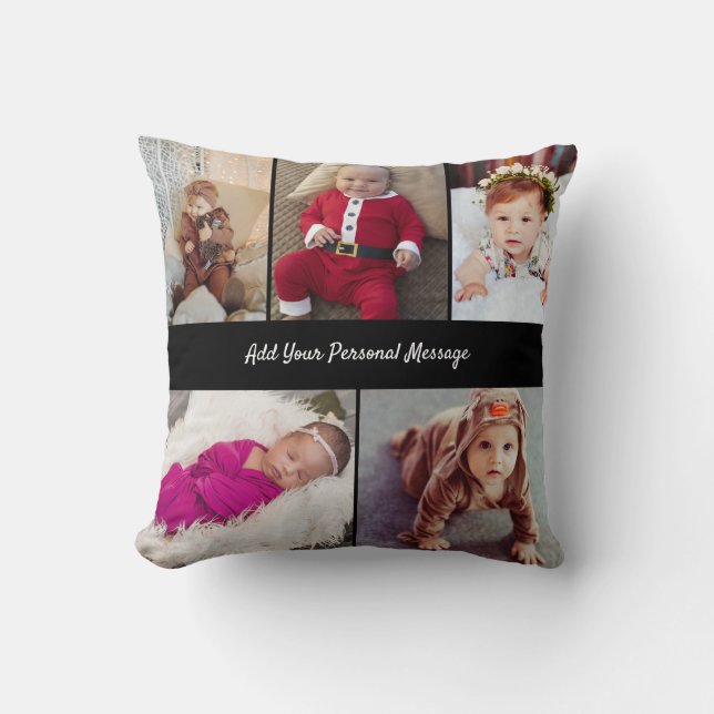 Design Your Own 5 Photo Collage Cushion (Front)