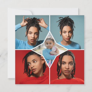 Design Your Own 5 Photo Collage Holiday Card