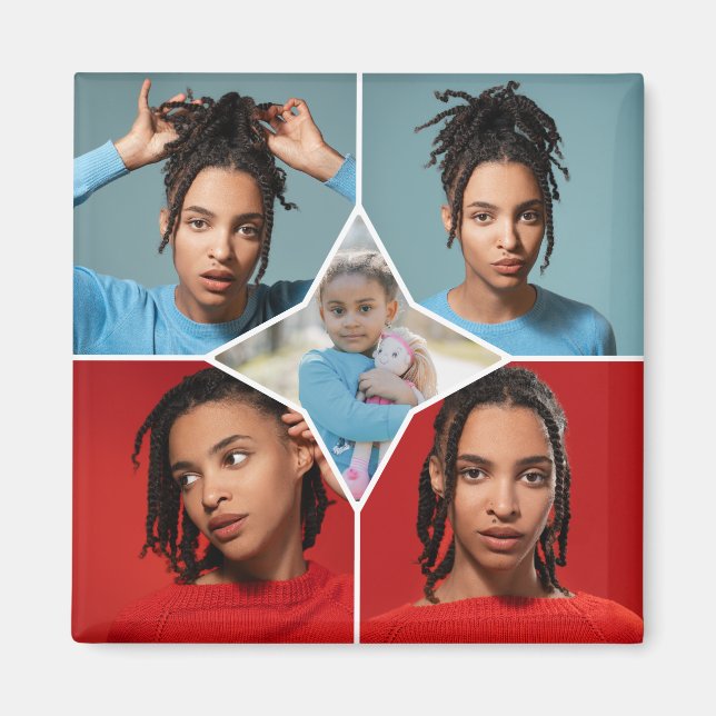 Design Your Own 5 Photo Collage Magnet (Front)