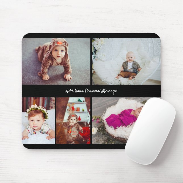 Design Your Own 5 Photo Collage Mouse Pad (With Mouse)