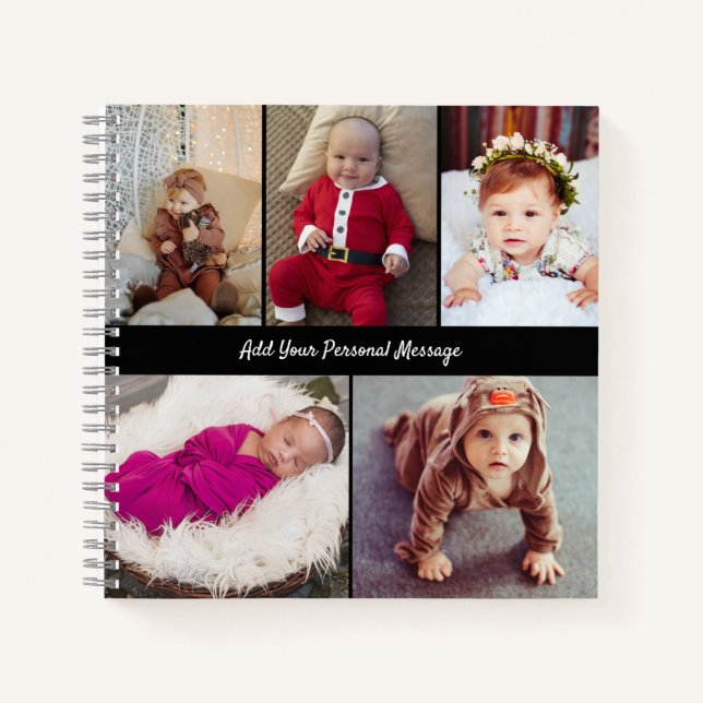 Design Your Own 5 Photo Collage Notebook (Front)