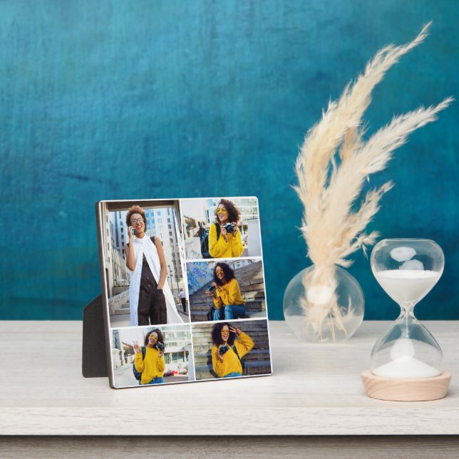 Design Your Own 5 Photo Collage Plaque (Insitu)