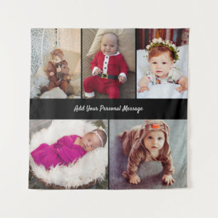 Design Your Own 5 Photo Collage Tapestry