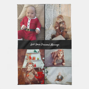 Design Your Own 5 Photo Collage Tea Towel