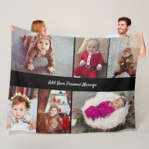 Design Your Own 6 Photo Collage Fleece Blanket