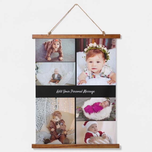 Design Your Own 6 Photo Collage Hanging Tapestry (Front)