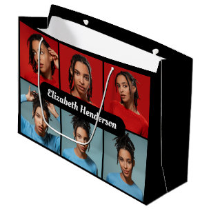 Design Your Own 6 Photo Collage Large Gift Bag