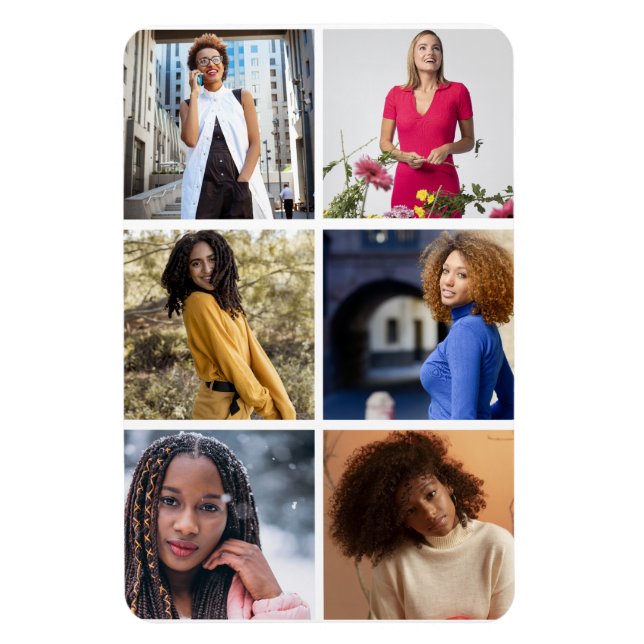 Design Your Own 6 Photo Collage Magnet (Vertical)