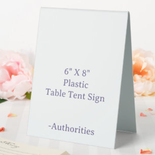 Design Your Own 6" X 8" Plastic Table Tent Sign