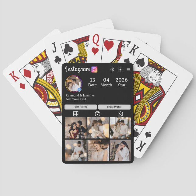Design Your Own 7 Photo Collage Playing Cards (Back)