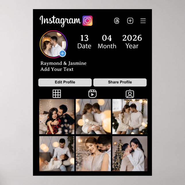 Design Your Own 7 Photo Collage Poster (Front)