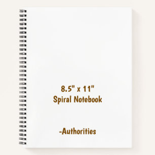 Design Your Own 8.5" x 11" Spiral Notebook