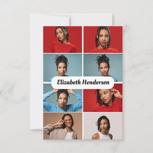Design Your Own 8 Photo Collage Card (Front)