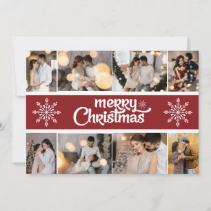Design Your Own 8 Photo Collage Christmas Holiday Card