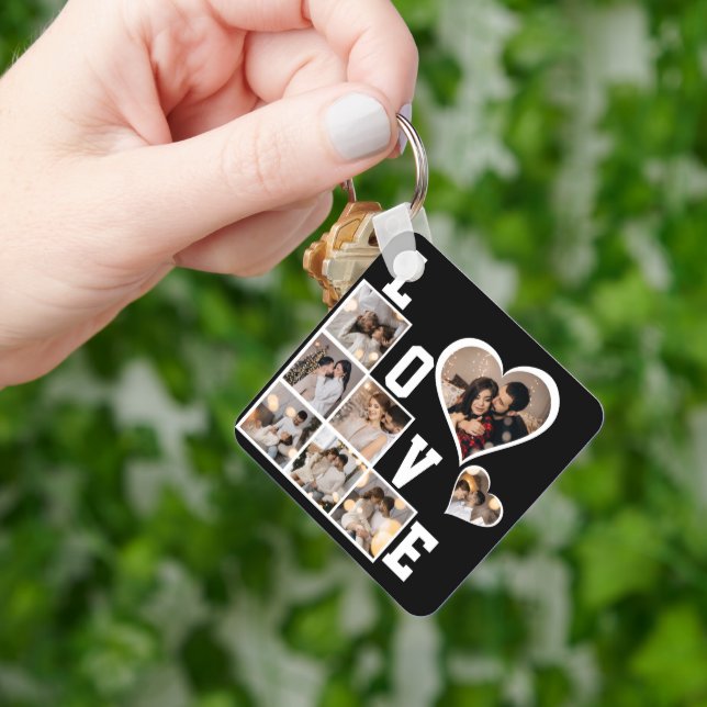 Design Your Own 8 Photo Collage Key Ring (Hand)
