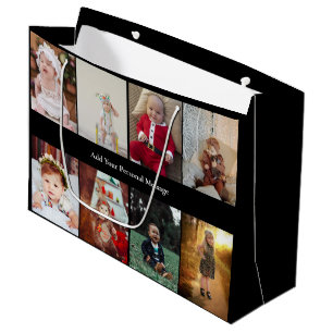 Design Your Own 8 Photo Collage Large Gift Bag