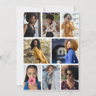 Design Your Own 8 Photo Collage Thank You Card