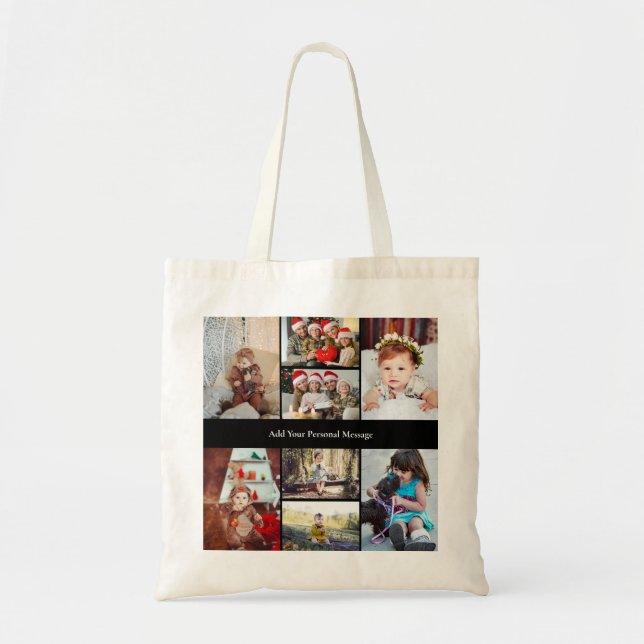 Design Your Own 8 Photo Collage Tote Bag (Front)