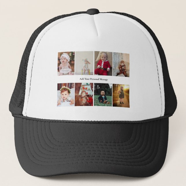 Design Your Own 8 Photo Collage Trucker Hat (Front)