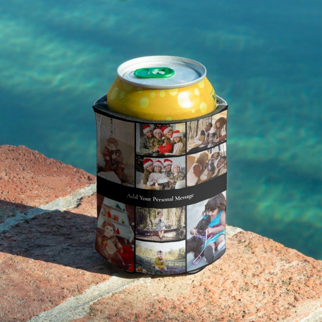 Design Your Own 9 Photo Collage Can Cooler (In Situ Pool)