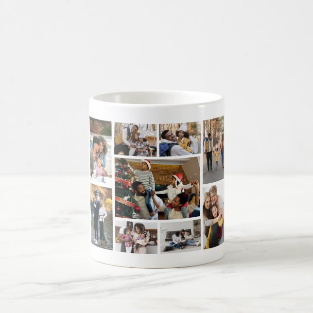 Design Your Own 9 Photo Collage Coffee Mug (Center)