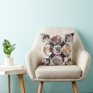Design Your Own 9 Photo Collage Cushion