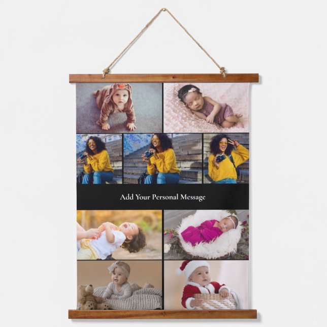 Design Your Own 9 Photo Collage Hanging Tapestry (Front)