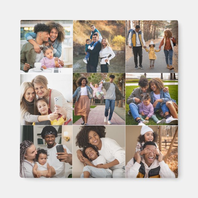Design Your Own 9 Photo Collage Magnet (Front)