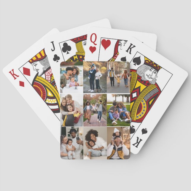 Design Your Own 9 Photo Collage Playing Cards (Back)