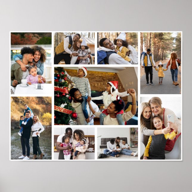 Design Your Own 9 Photo Collage Poster (Front)