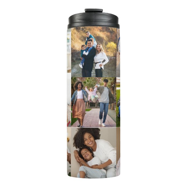 Design Your Own 9 Photo Collage Thermal Tumbler (Front)