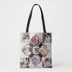 Design Your Own 9 Photo Collage Tote Bag