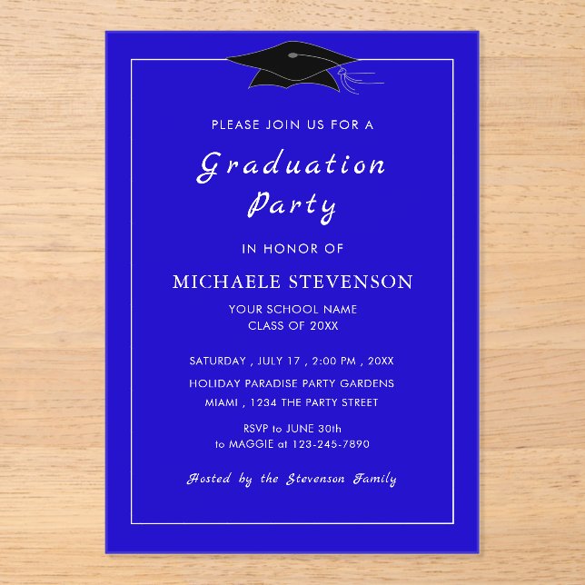 Design Your Own Acrylic Graduation Invitation (Front)