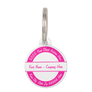 Design Your Own Address Name Pet ID Tag Template