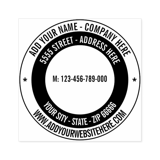 Design Your Own Address Round Rubber Stamp (Imprint)