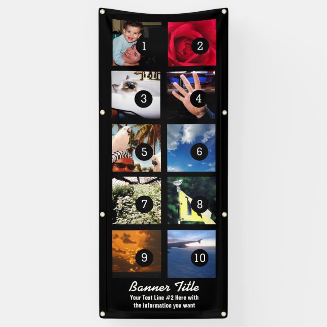 Design Your Own Banner 10 Images and text easily (Vertical)