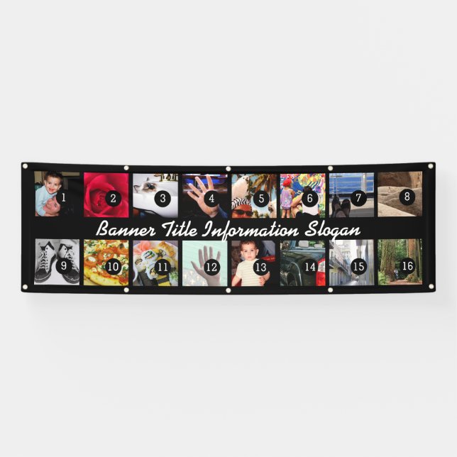 Design Your Own Banner 16 Images with text easily (Horizontal)