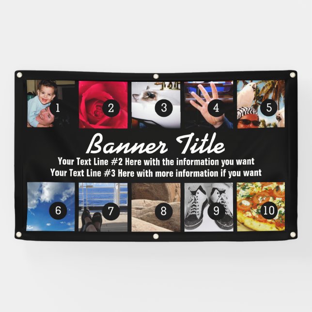 Design Your Own Banner ten Images with text easily (Horizontal)