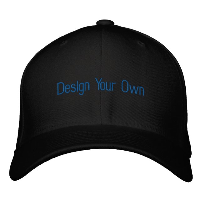 Design Your Own Black Embroidered Flexfit Wool  Hat (Front)