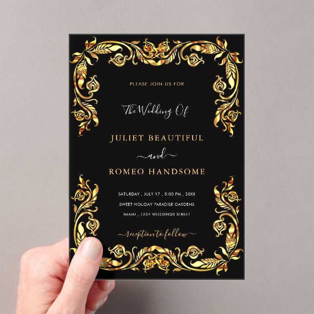Design Your Own Black Gold Wedding Invitation (Insitu (Handheld))