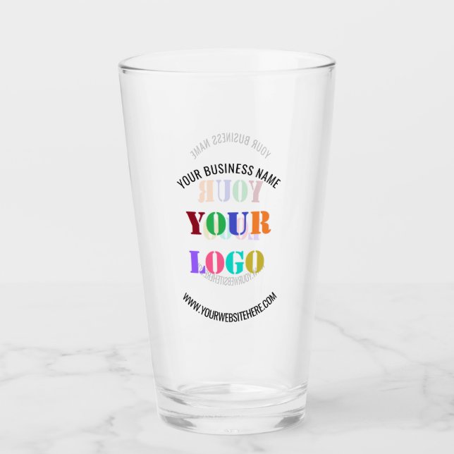 design Your Own Branded Logo Text Glass Template (Front)