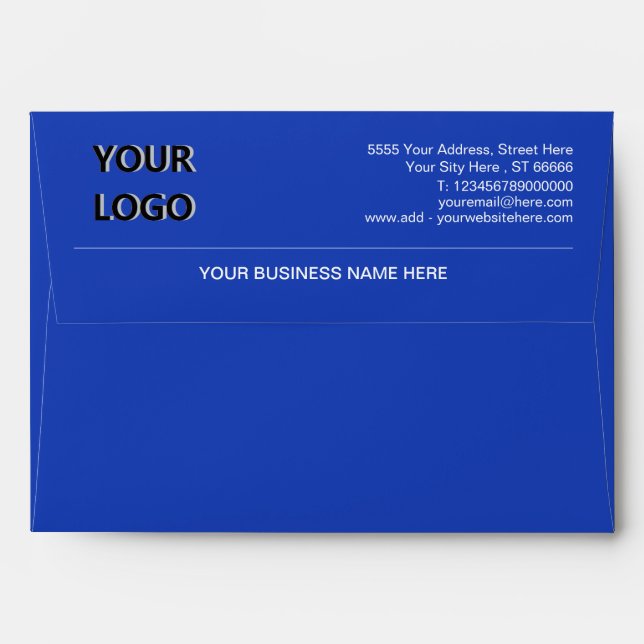 Design Your Own Business Address Envelope Template (Back (Top Flap))