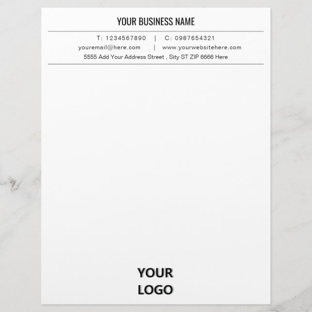 Design Your Own Business Letterhead Template (Front)