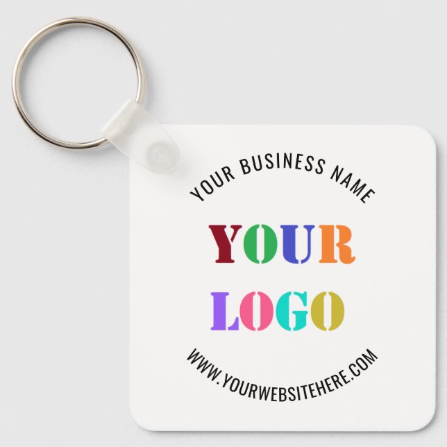 Design Your Own Business Logo Keychain Template (Front)