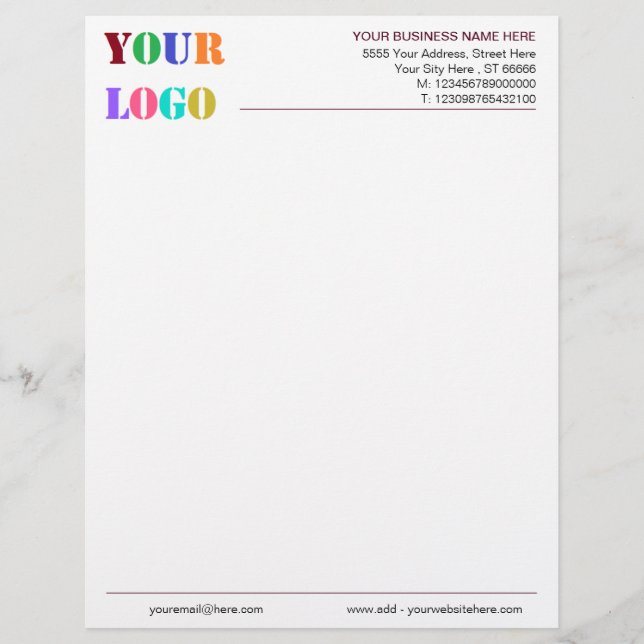 Design Your Own Business Logo Letterhead Template (Front)