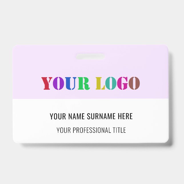 Design Your Own Business Logo Name Badge Template ID Badge (Front)