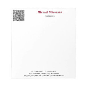 Design Your Own Business QR Code Notepad