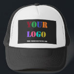 Design Your Own Business Trucker Hat Template<br><div class="desc">Custom Colors and Fonts - Design Your Own personalized Trucker Hats with Company Logo and Website or Custom Text Promotional Business Hat / Gift - Add Your Logo / Image - Photo or QR Code / and Text / Information - Resize and move elements with Customization tool. Choose fonts /...</div>