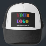 Design Your Own Business Trucker Hat Template<br><div class="desc">Custom Colors and Fonts - Design Your Own personalized Trucker Hats with Company Logo and Website or Custom Text Promotional Business Hat / Gift - Add Your Logo / Image - Photo or QR Code / and Text / Information - Resize and move elements with Customization tool. Choose fonts /...</div>