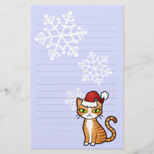 Design Your Own Cartoon Cat (Christmas) Stationery